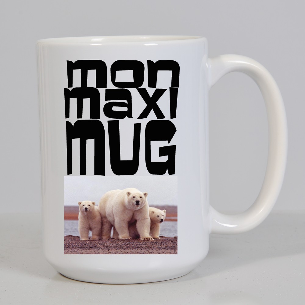 Mug taille XXL personnalisé photo pour boire grand café ou soupe